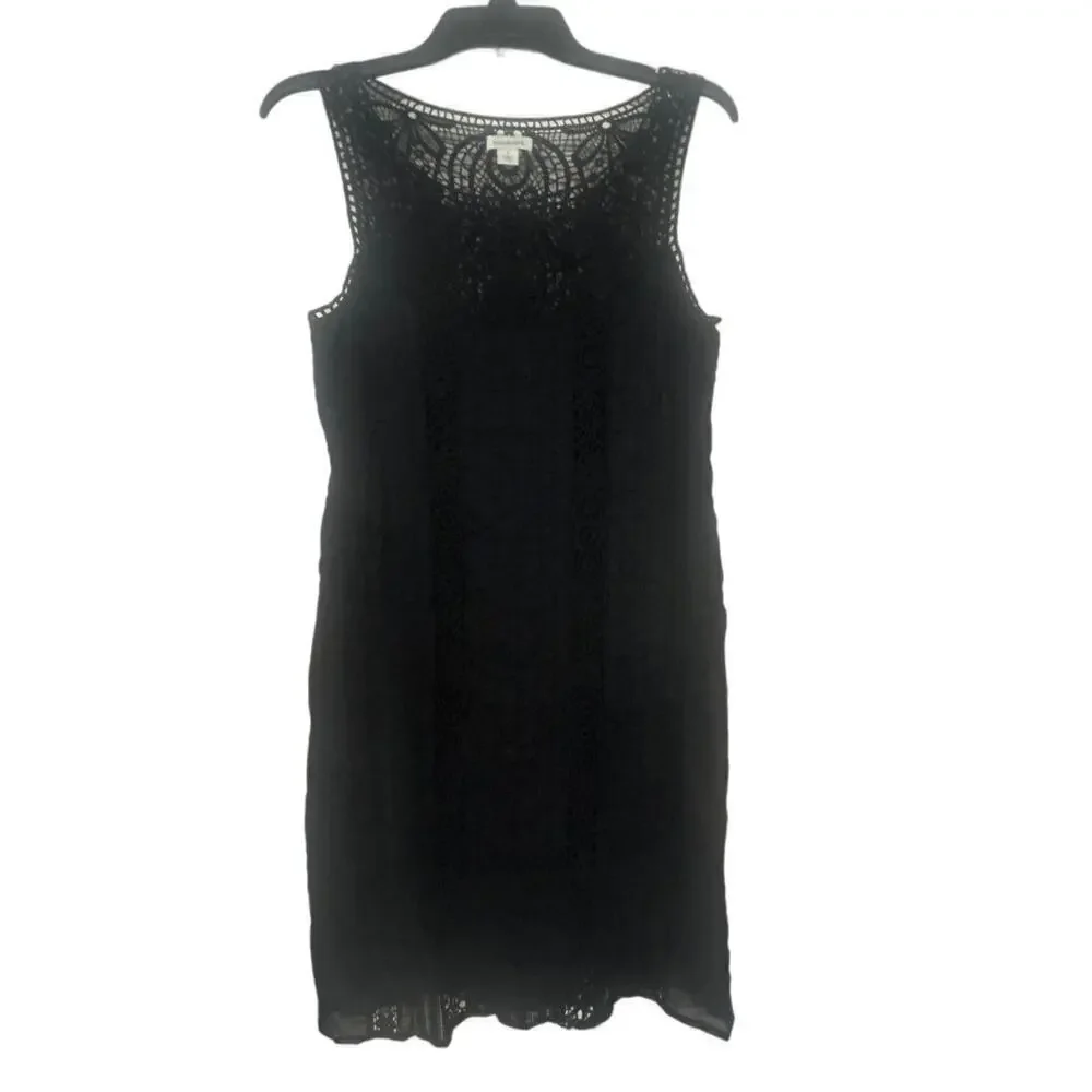 SUNDANCE Amira Black Lace Crochet Cotton Sleeveless Dress Size Small - Picture 3 of 13